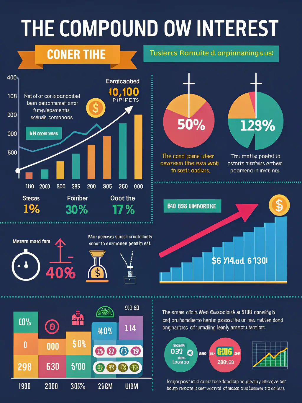 A graph showing the power of compound interest over time, emphasizing the benefits of early investment.