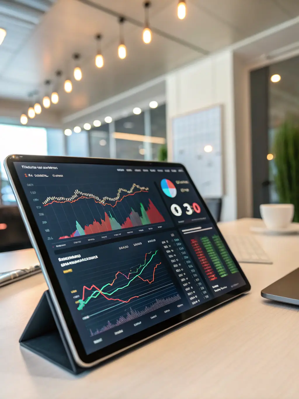 A diverse portfolio of investments displayed on a digital tablet, showcasing growth potential and diversification for retirement savings in South Africa.