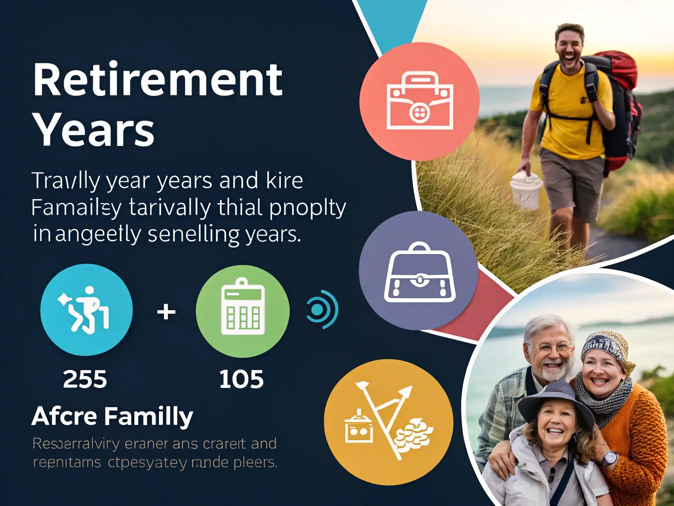 A diverse group of South African retirees enjoying their retirement, engaging in activities like golfing, gardening, and spending time with family. The image represents a fulfilling and active retirement lifestyle.